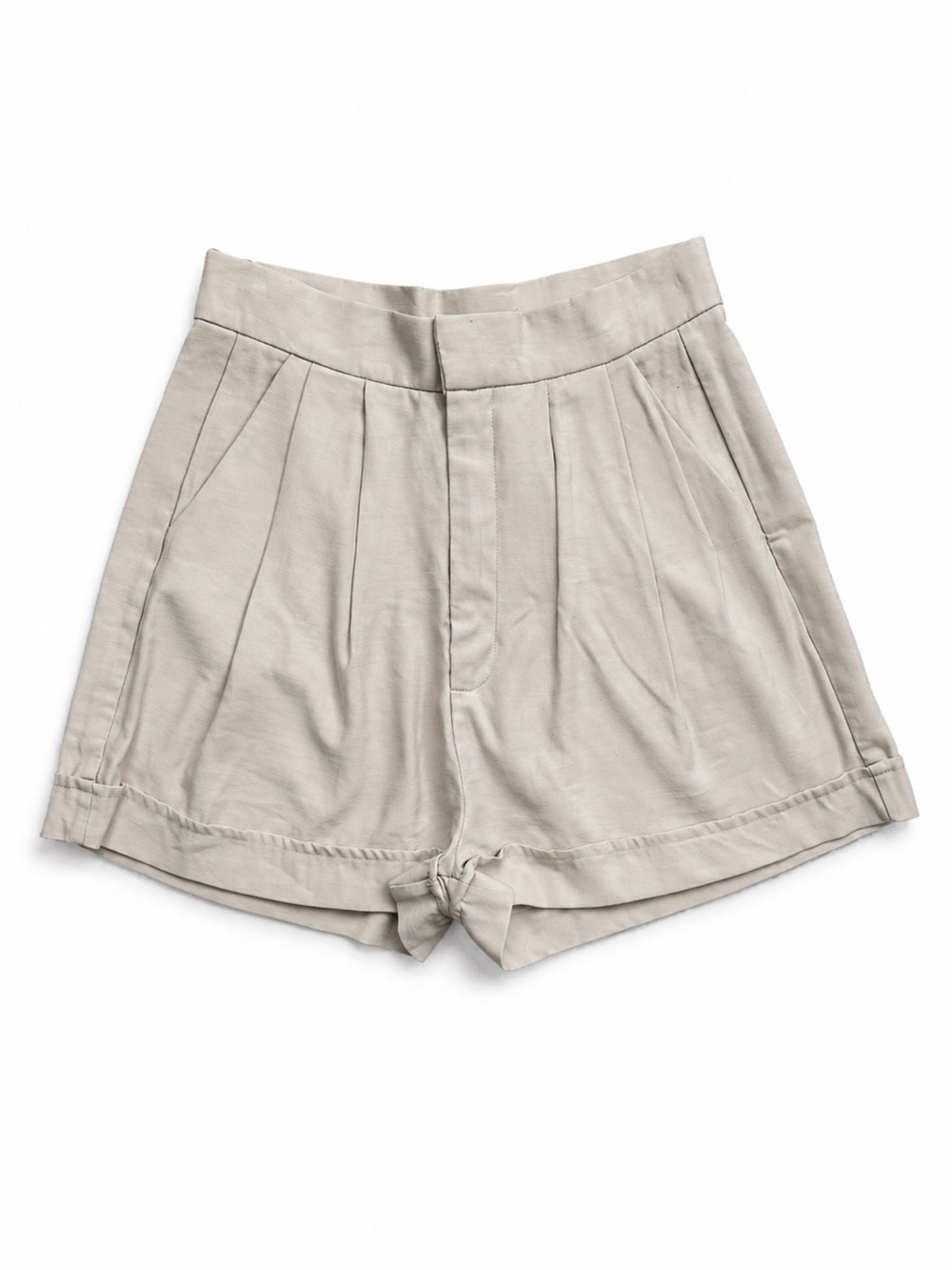 Nonchalant Label Pleated Tailored Shorts Beige Size XS